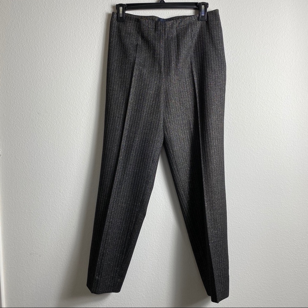 Piazza Sempione Audrey Cropped  Wool Metallic Pant